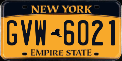 NY license plate GVW6021