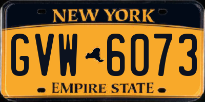 NY license plate GVW6073