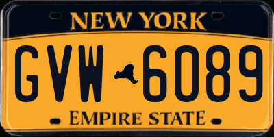 NY license plate GVW6089