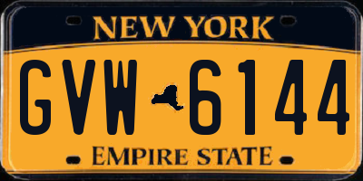 NY license plate GVW6144