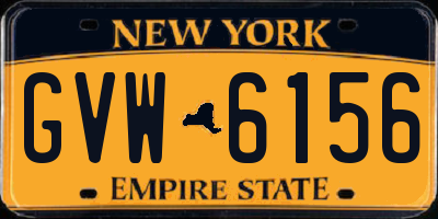 NY license plate GVW6156