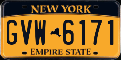 NY license plate GVW6171
