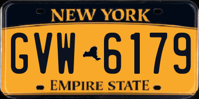 NY license plate GVW6179