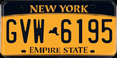 NY license plate GVW6195