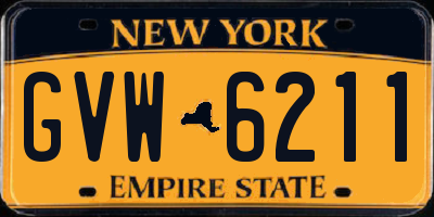 NY license plate GVW6211