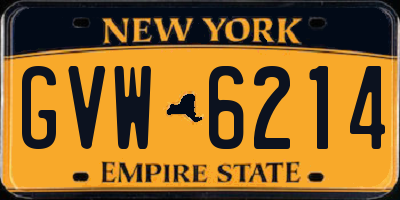 NY license plate GVW6214