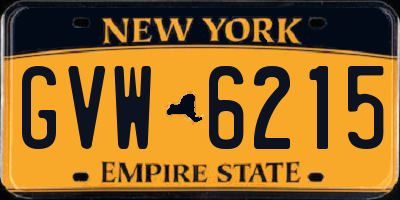 NY license plate GVW6215