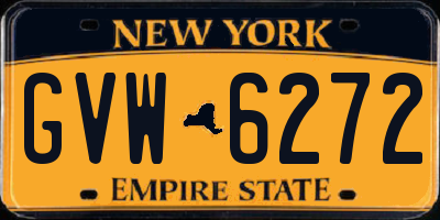NY license plate GVW6272