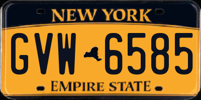 NY license plate GVW6585