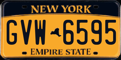 NY license plate GVW6595