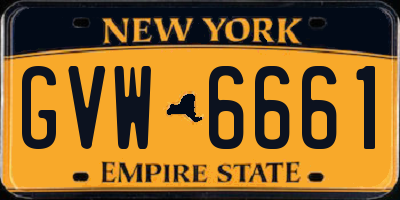 NY license plate GVW6661