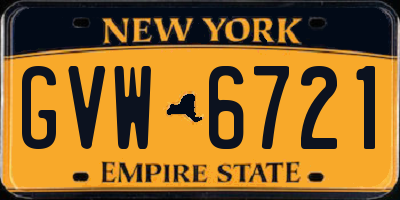 NY license plate GVW6721