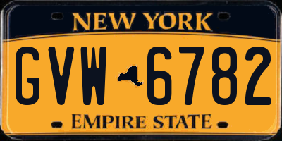 NY license plate GVW6782