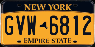 NY license plate GVW6812