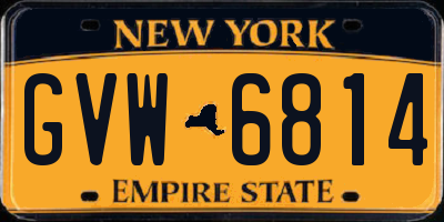 NY license plate GVW6814