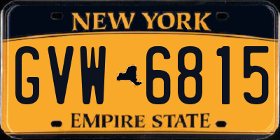 NY license plate GVW6815
