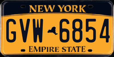 NY license plate GVW6854