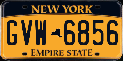 NY license plate GVW6856