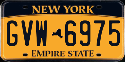 NY license plate GVW6975