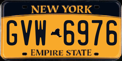 NY license plate GVW6976