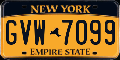NY license plate GVW7099