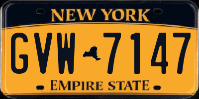 NY license plate GVW7147