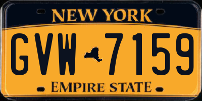 NY license plate GVW7159