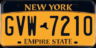 NY license plate GVW7210