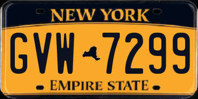 NY license plate GVW7299
