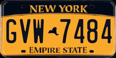 NY license plate GVW7484