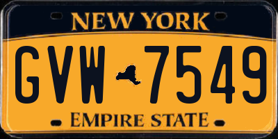 NY license plate GVW7549
