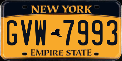 NY license plate GVW7993