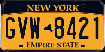 NY license plate GVW8421
