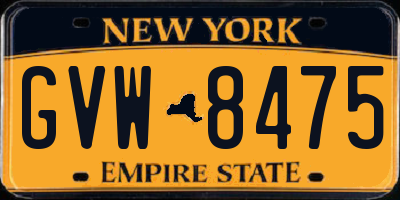 NY license plate GVW8475