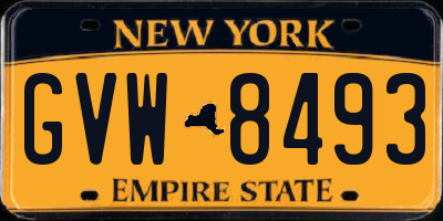 NY license plate GVW8493