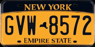 NY license plate GVW8572