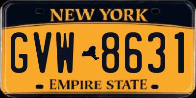 NY license plate GVW8631