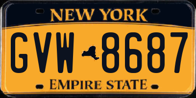 NY license plate GVW8687