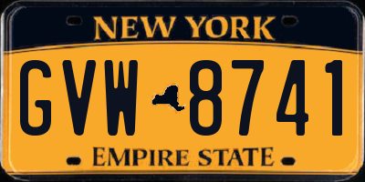 NY license plate GVW8741