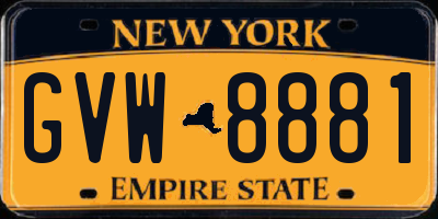 NY license plate GVW8881