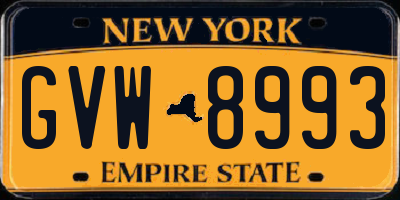 NY license plate GVW8993