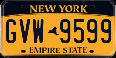 NY license plate GVW9599