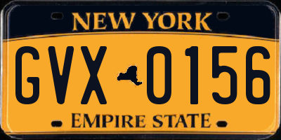 NY license plate GVX0156