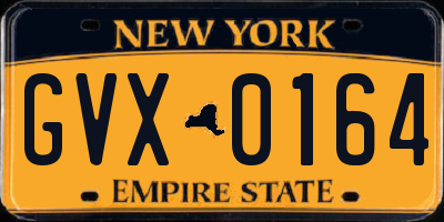 NY license plate GVX0164