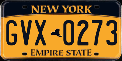 NY license plate GVX0273