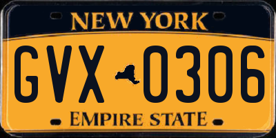 NY license plate GVX0306