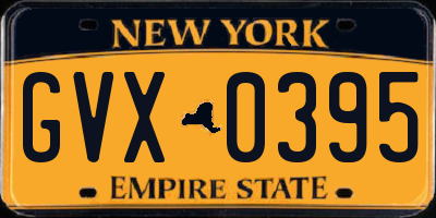 NY license plate GVX0395
