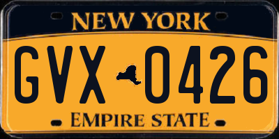 NY license plate GVX0426
