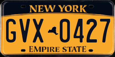 NY license plate GVX0427
