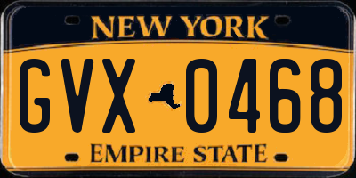 NY license plate GVX0468
